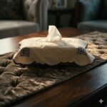 TISSUE BOX WITH EMBROIDRED COVER,,,