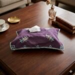 TISSUE BOX WITH EMBROIDERED COVER,,,