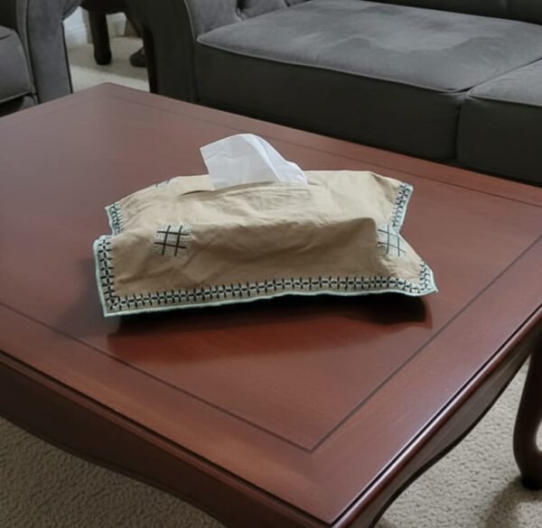 TISSUE BOX WITH EMBROIDRED COVER,,,